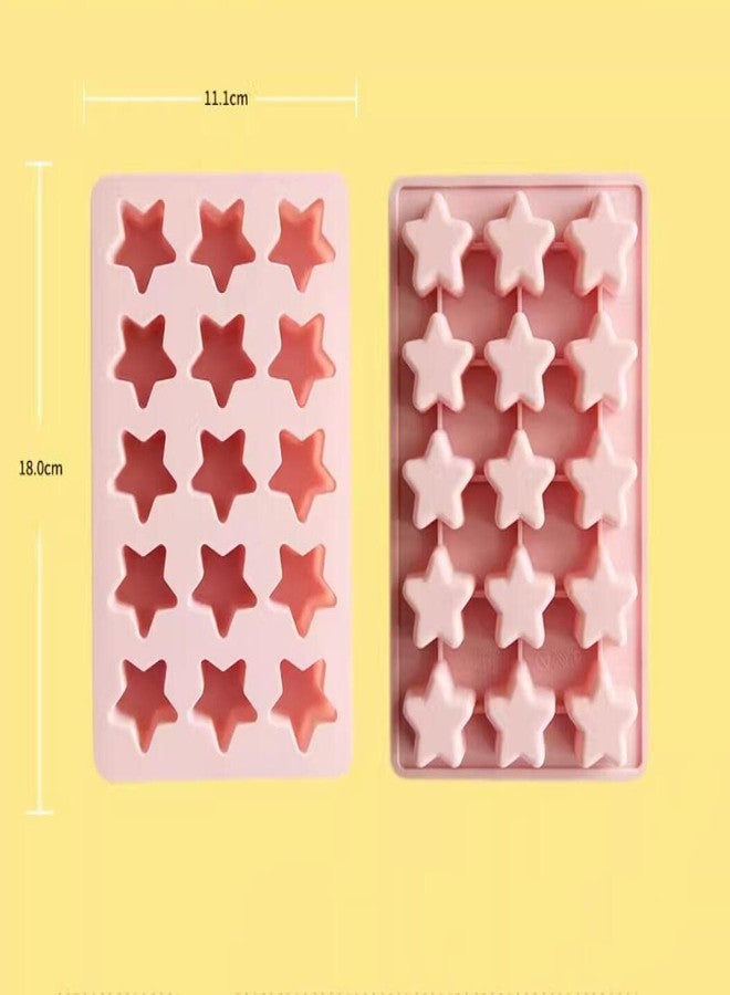 MayeBridge Cute Ice Cube Trays Silicone Chocolate Mold Wax Melt Molds Easy Release Ice Trays Non-Stick Chocolate Soap Pudding Jello Star Ice Cube Tray (Star) - Image 3
